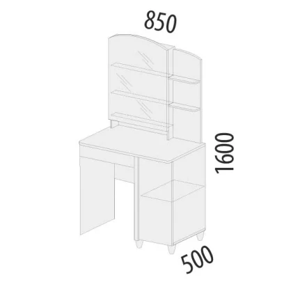 Туалетный столик Катрин 92.30 Дуб венге Белый песок Браун вуд_1
