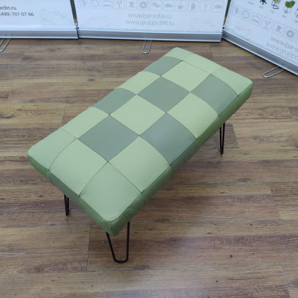 Банкетка Лейд 800кс400 кожа фисташковый комбо / 800x400_1