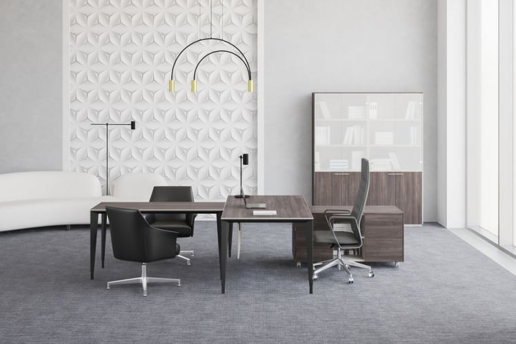 Комплект мебели для кабинета руководителя Atlas №02 Бренсон Трюфель Антрацит_0