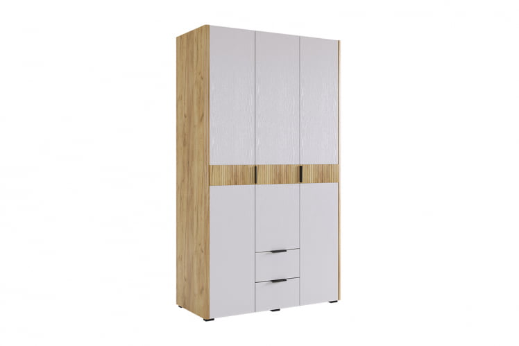 Шкаф трехдверный Адам MSA-04 дуб крафт золотой/белое дерево_0