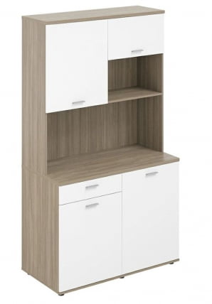 Офисная мини-кухня с ящиком Sigma SG.1002.OD.WH Дуб темный Белый_0