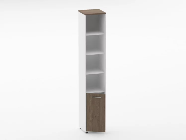 Шкаф 5 узкий верх открытый, низ глухая дверь Deka 10.23.11Л Дуб Верцаска/Белый_1