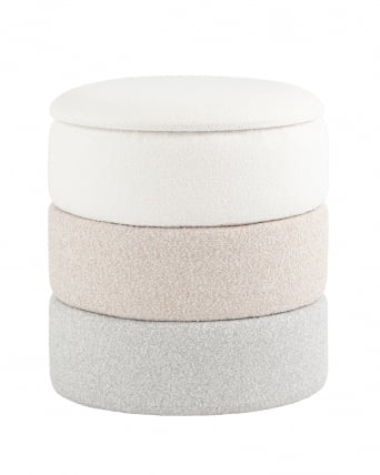 Пуф с ящиком Hive S букле бежевый_0