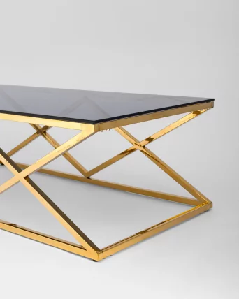 Стол журнальный ИНСИГНИЯ 120x60 Золото стекло smoke_4
