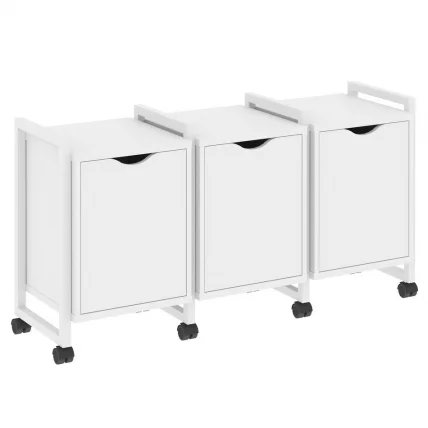 Тумба на колесных опорах наборная. Вариант №5 LOFT VR.L-TN-5.K Металл белый Белый Бриллиант_0