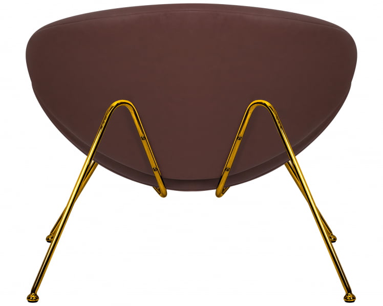 Кресло дизайнерское DOBRIN EMILY (коричневый винил YP5, золотое основание)_4
