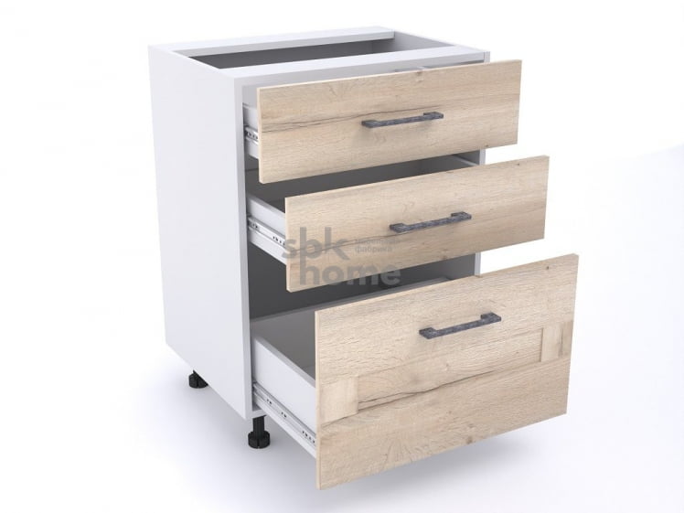 Стол с ящиками СЯ-60, Дублин (600*470*820) Дуб галифакс белый, 21617 _1