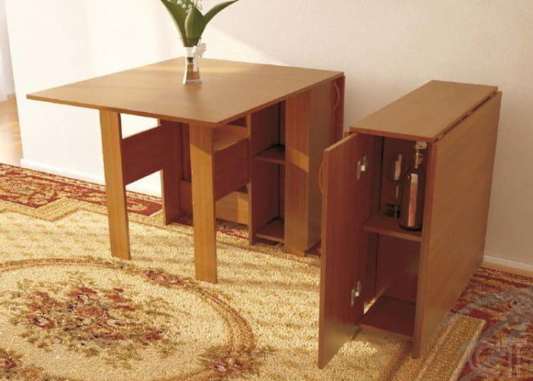 Стол-книжка №2 с баром (Итальянский орех)_0