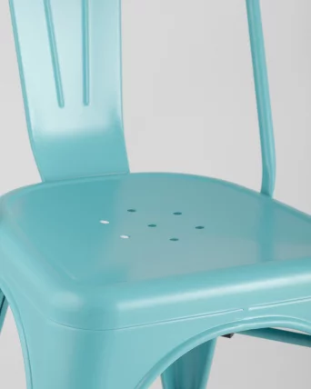 Стул TOLIX с высокой спинкой Голубой матовый_8