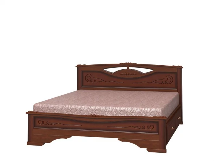 Кровать Елена-3 200х160 с выкатными ящиками Орех_0