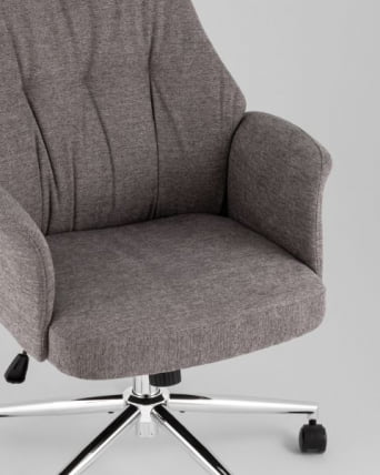 Кресло офисное TopChairs Neoma серый экокожа_8