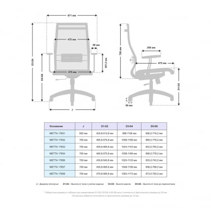 Кресло офисное МЕТТА B 2m 9/T110, Основание 17834 Комплект 3 Черное_4