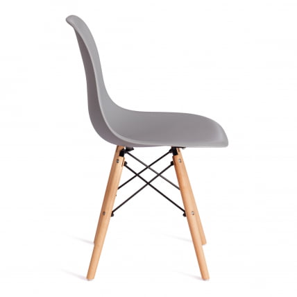Стул CINDY (EAMES) (mod. 1801) дерево бук/металл/сиденье пластик, 45x51x82 см, Light grey (светло-серый)_1