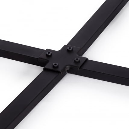 Комплект (стол, 4 стула) QUADRON (mod. PT14) Стол: МДФ/металл, стул: металл/велюр, 100х100х73 см, 69х56х71 см, Blue (синий) HLR62/черный_11