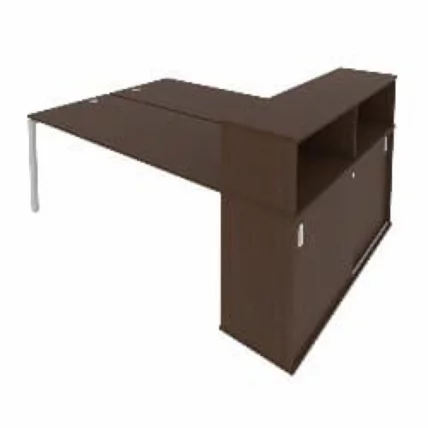 Рабочая станция с опорным шкафом-купе Metal System Б.РС-СШК-2.5 Венге/Серый_0