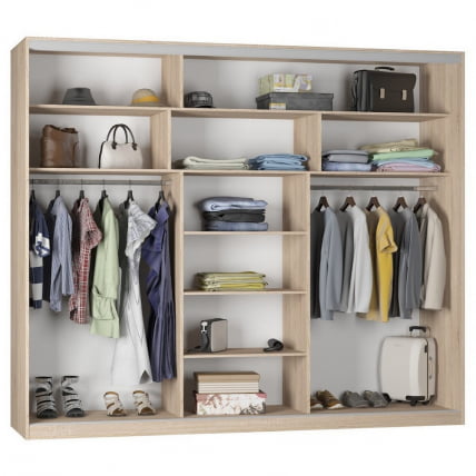 Шкаф-купе B-220х270х60-1(ДВ-Графит-D7D8D7)_1