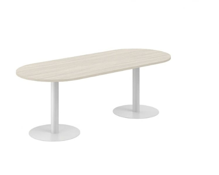 Стол переговорный овальный Sigma SG.280.OL.GR Дуб светлый Серебряный металлик_0