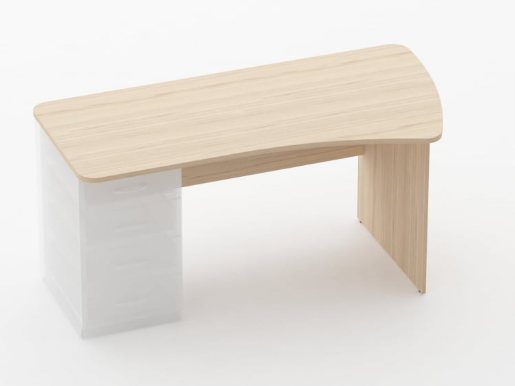 Стол эргономичный под встроенную тумбу Glassy 1.121.16Пр Орех_0