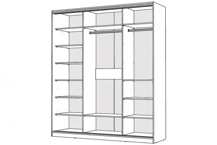 Шкаф-купе 2-х дверный Виктория 1800х584х2300, Белый 18ДЗЗЗДЗЗЗ-ПППШ-Б 310-644_1