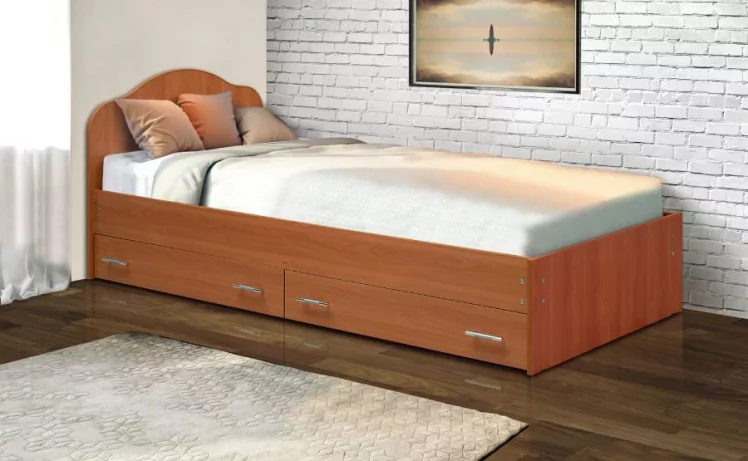 Кровать с ящиками на уголках №3 ЛДСП 800*1900 Ясень Шимо темный_0