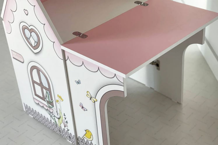 Стол Домик MK-0017 Белое дерево/розовый_9