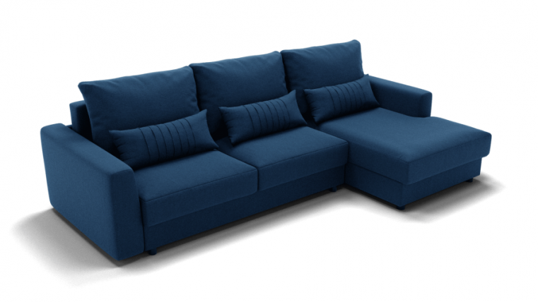 Диван Мэдисон угол левый/правый (ЗР) Цвет фасада: Синий; Тип: Левый/правый; Материал фасада: Металл/Велюр_0