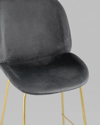 Стул полубарный Beetle со спинкой gold Серый_7
