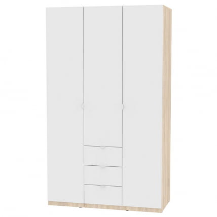 Шкаф распашный R-230х135х45-3-TR(ДСС-Белый)_0