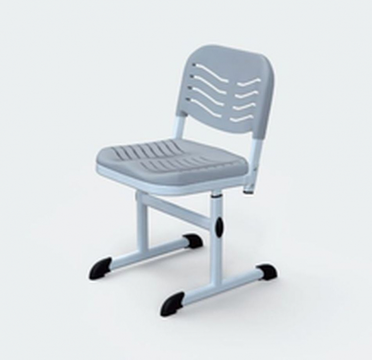 Ученический стул (рост 5-7) пластиковый Серый/Каркас белый_0