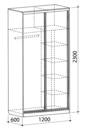 Шкаф-купе Рио-4 Вишня оксфорд_3