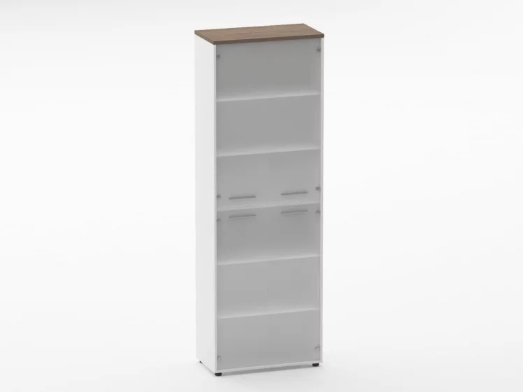 Шкаф 5 широкий закрытый, 4 стеклянные двери Deka 10.23.171 Дуб Верцаска/Белый_0