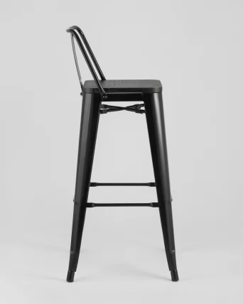 Стул барный Tolix Wood 75.5  со спинкой Черный_3