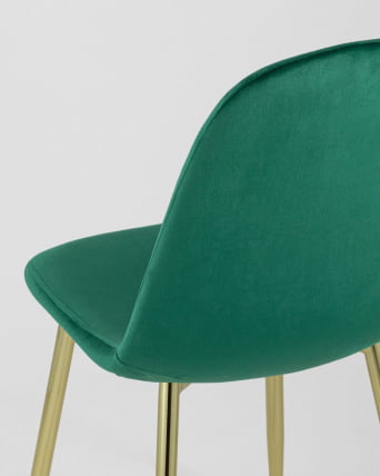 Стул Валенсия велюр золотые ножки Зеленый_4