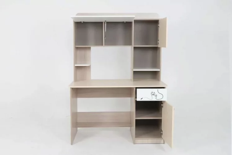 Стол компьютерный Котофей Ясень шимо светлый Вайс Белый_2