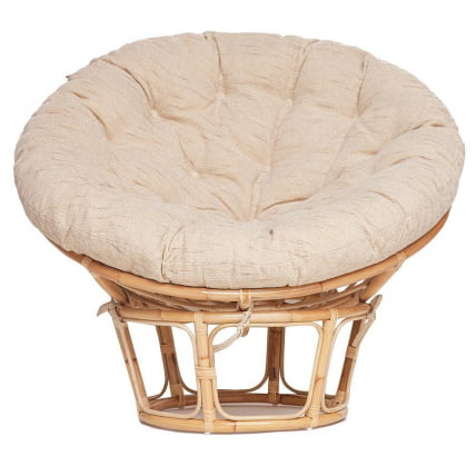 Кресло PAPASAN ECO/ПАПАСАН ЭКО P115-1/SP STD /c подушкой, ремешками/ диаметр подушки 129 см, 115x101x92 см, Natural (натуральный), ткань Старт_2