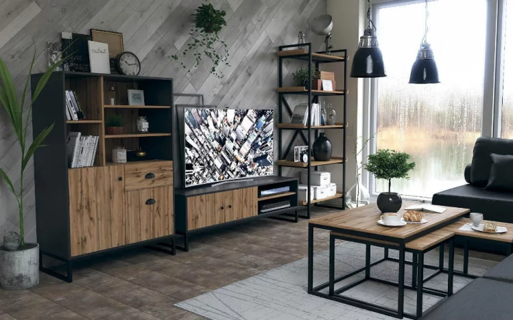 Гостиная Лофт №2 Дуб Вотан/Оникс Серый_0