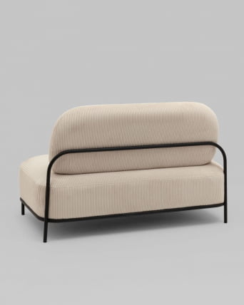 Диван Стоун велюр рельефный молочный_5