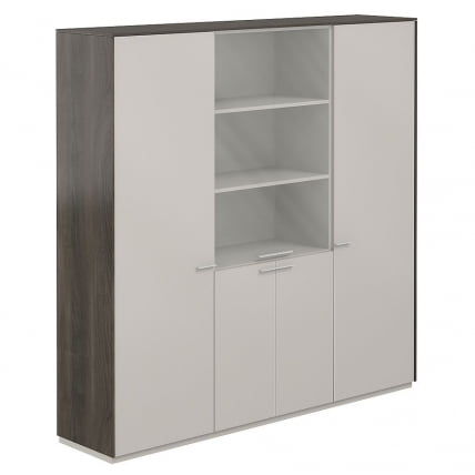 Шкаф высокий тройной с отделением для одежды Atlas NZ-0313+NZ-0331+NZ-0313.BT.GS Бренсон Трюфель Серый камень_0