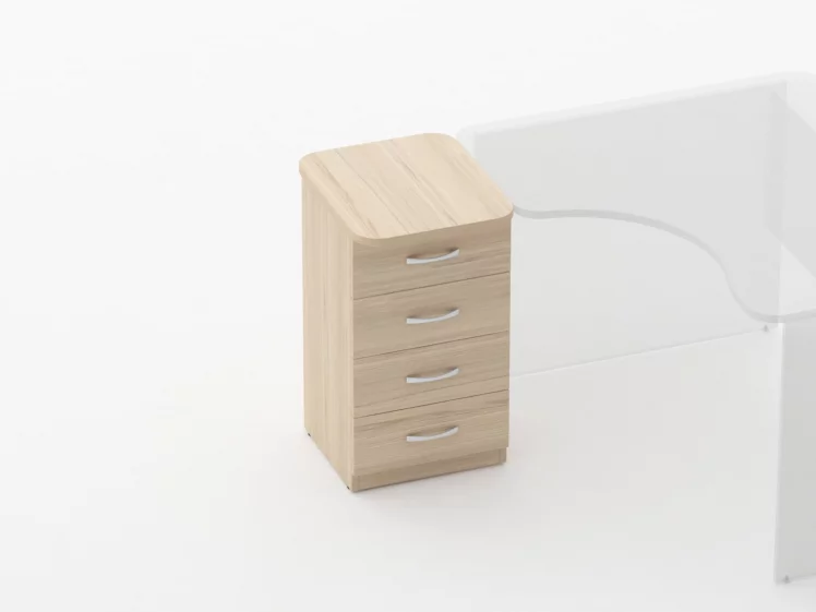 Тумба приставная на 4 ящика Glassy 3.10.11 Бук светлый_1