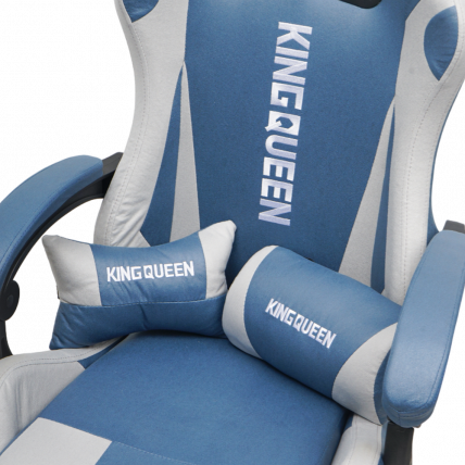 Кресло 907 KINGQUEEN, замша, цвет синий с массажем, арт 907-LB_7