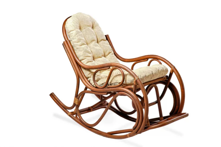 Кресло - качалка с толстой или тонкой подушкой, разборное 05/05 орех матовый_0