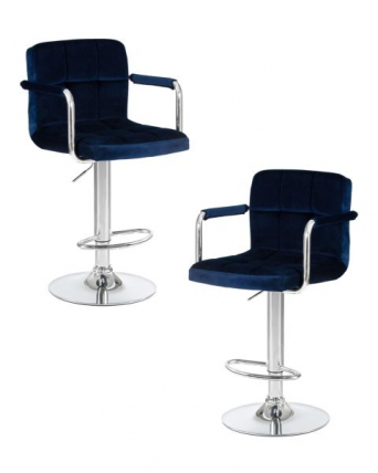 Стул барный DOBRIN KRUGER ARM (синий велюр (MJ9-117))_0