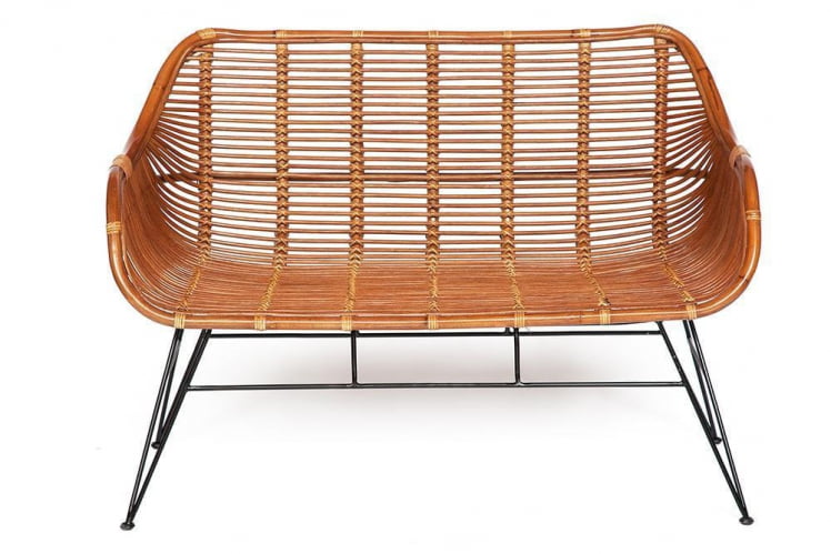 Софа Secret De Maison Pitaya (mod. 02 5089 SP KD/1-1) натуральный ротанг/металл, 80х117х64см, светлый мед/черный_2