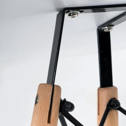 Стол CINDY NEXT (mod. 70-80 MDF) металл/мдф/бук, D70х75см, белый/натуральный_5