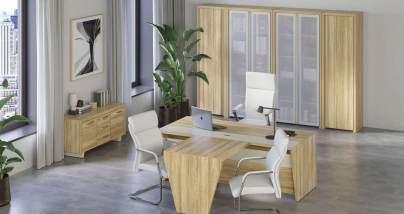 Стол переговорный Corner COR.PRG-24 Гикори Песочный Ваниль_1