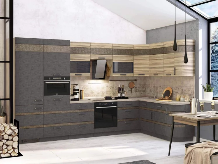 Кухня Бруклин №1 Дуб Кронберг/Лагода/Антрацит_0