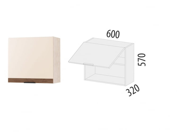 Шкаф над вытяжкой (с системой плавного закрывания) Дакота 103.14_1