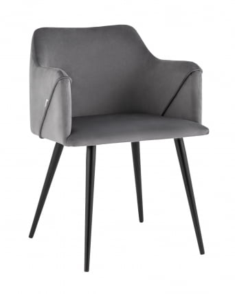 Стул с подлокотниками Джоэл велюр Серый_0