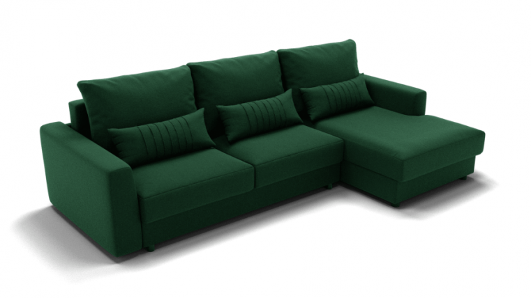 Диван Мэдисон угол левый/правый (ЗР) Цвет фасада: Зеленый; Тип: Левый/правый; Материал фасада: Металл/Велюр_0