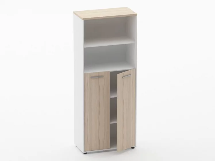 Шкаф 4 широкий 2 полки открытые, 3 полки закрытые Deka 10.19.131 Туя/Белый_1